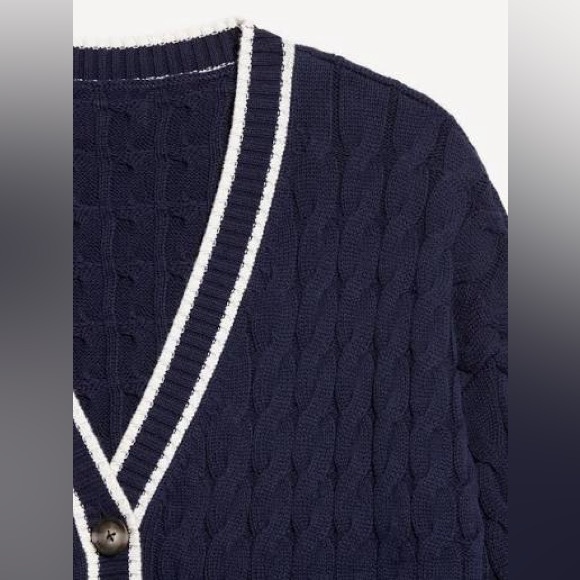 Slouchy Cable-Knit Cardigan Sweater L/XL - Picture 3 of 8